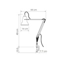 Original 1227 Lamp with Desk Clamp