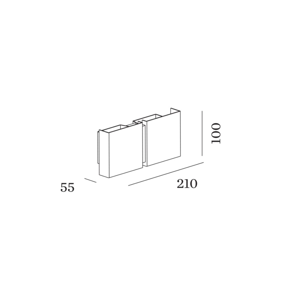 CG Square 2P Small Wall Light