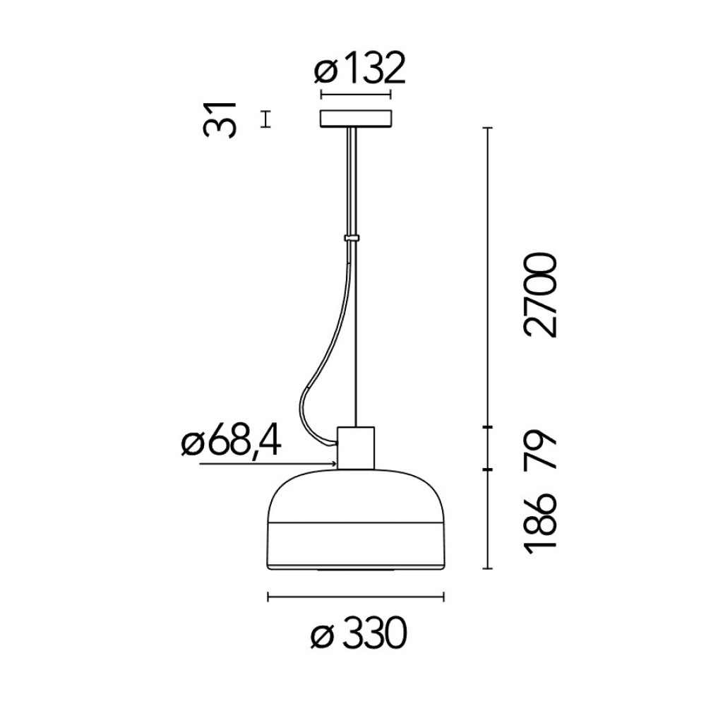 Bellhop Glass S2 Suspension Lamp