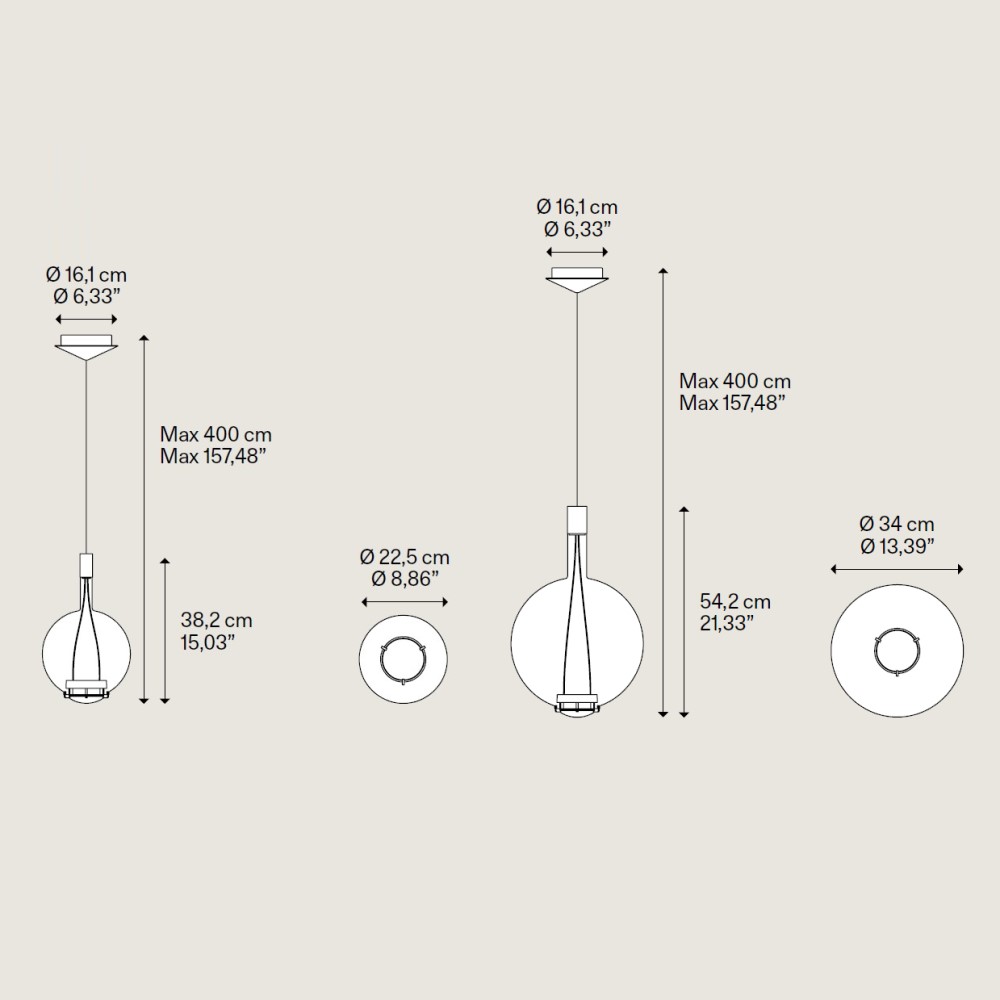 Sky-Fall Round Suspension Lamp