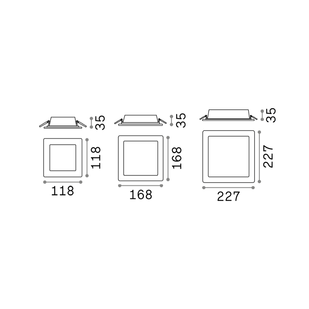 Groove Square Ceiling Recessed Light