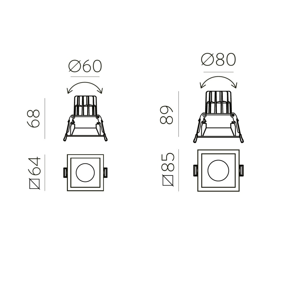 Move Square Recessed Ceiling Light