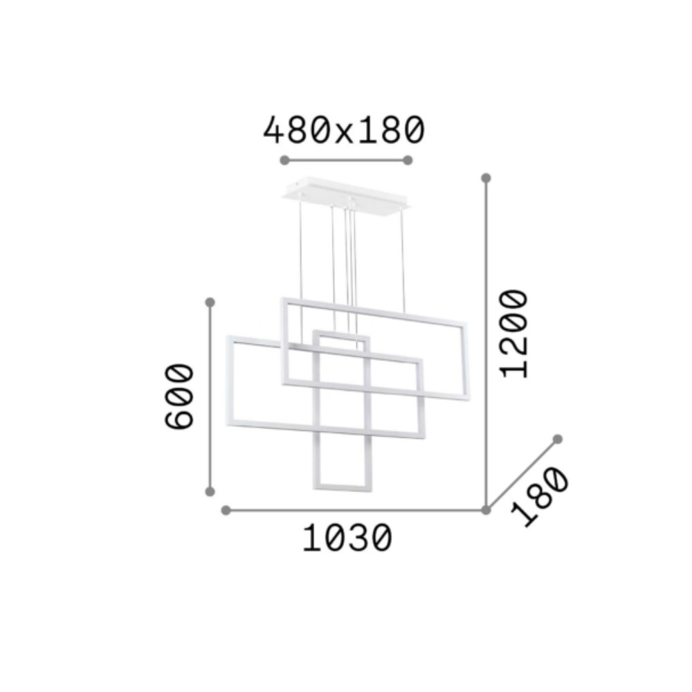 Frame Rectangle Suspension Lamp