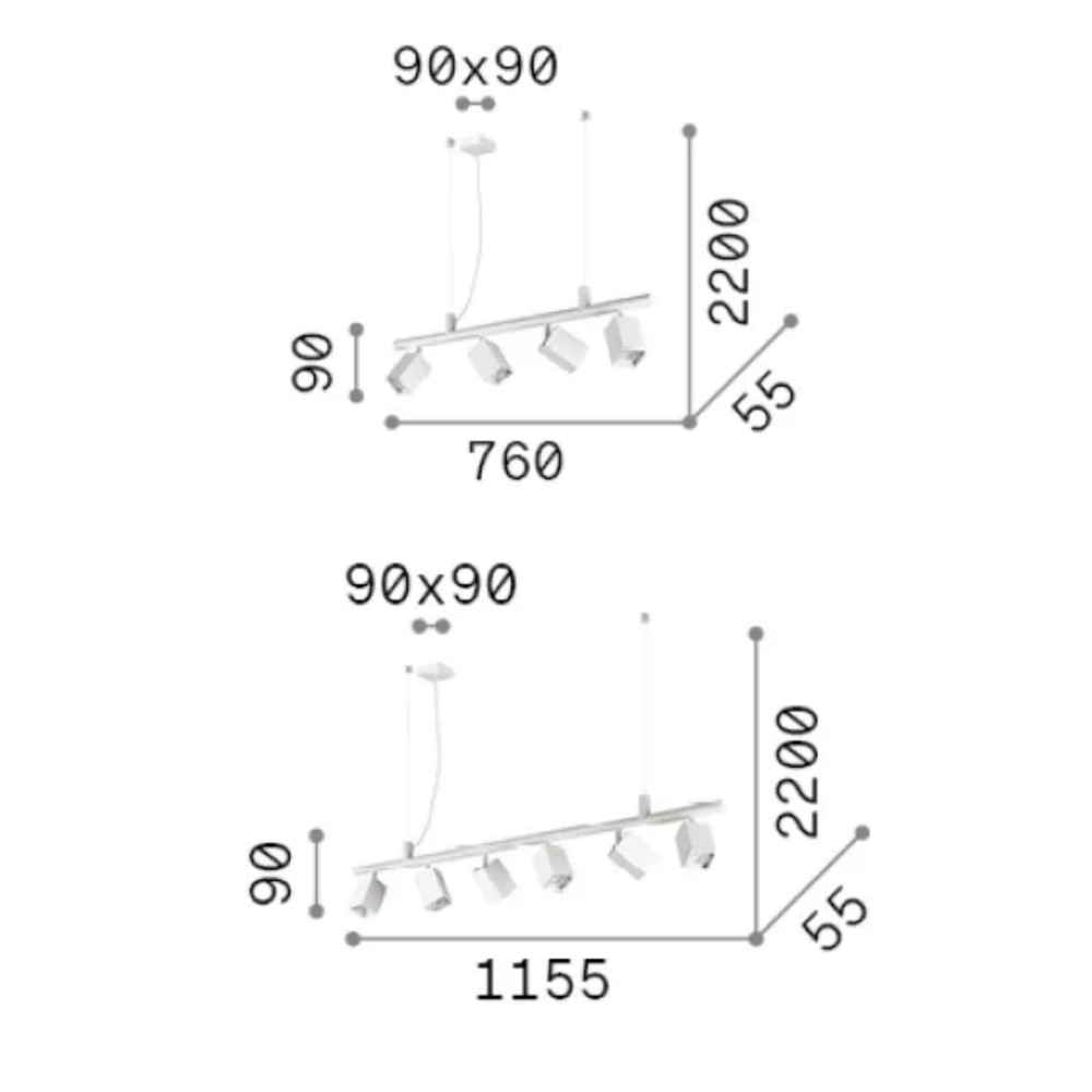 Dynamite Square Suspension Lamp
