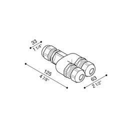 3-smerna 3-polna linearna sponka, IP68, za kabel Ø 7/13,5 mm.