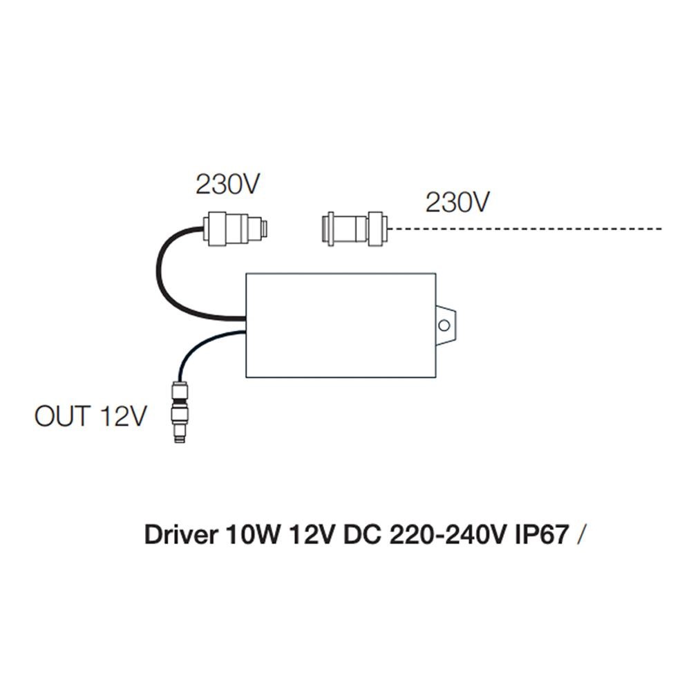 Catellani &amp; Smith Driver 10W 12V DC 220-240V IP67 with quick connectors / not dimmable / max 6 lamps  | formasvetila.si