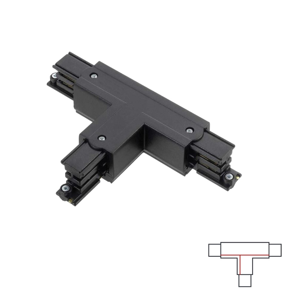 Acb Right T connector 2 Black | formasvetila.si