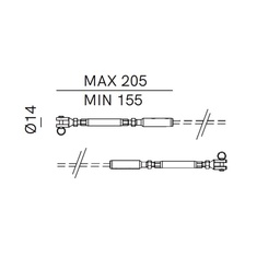 Kit 2 veznih palic za jekleni kabel AISI 316 >5m ⌀4mm