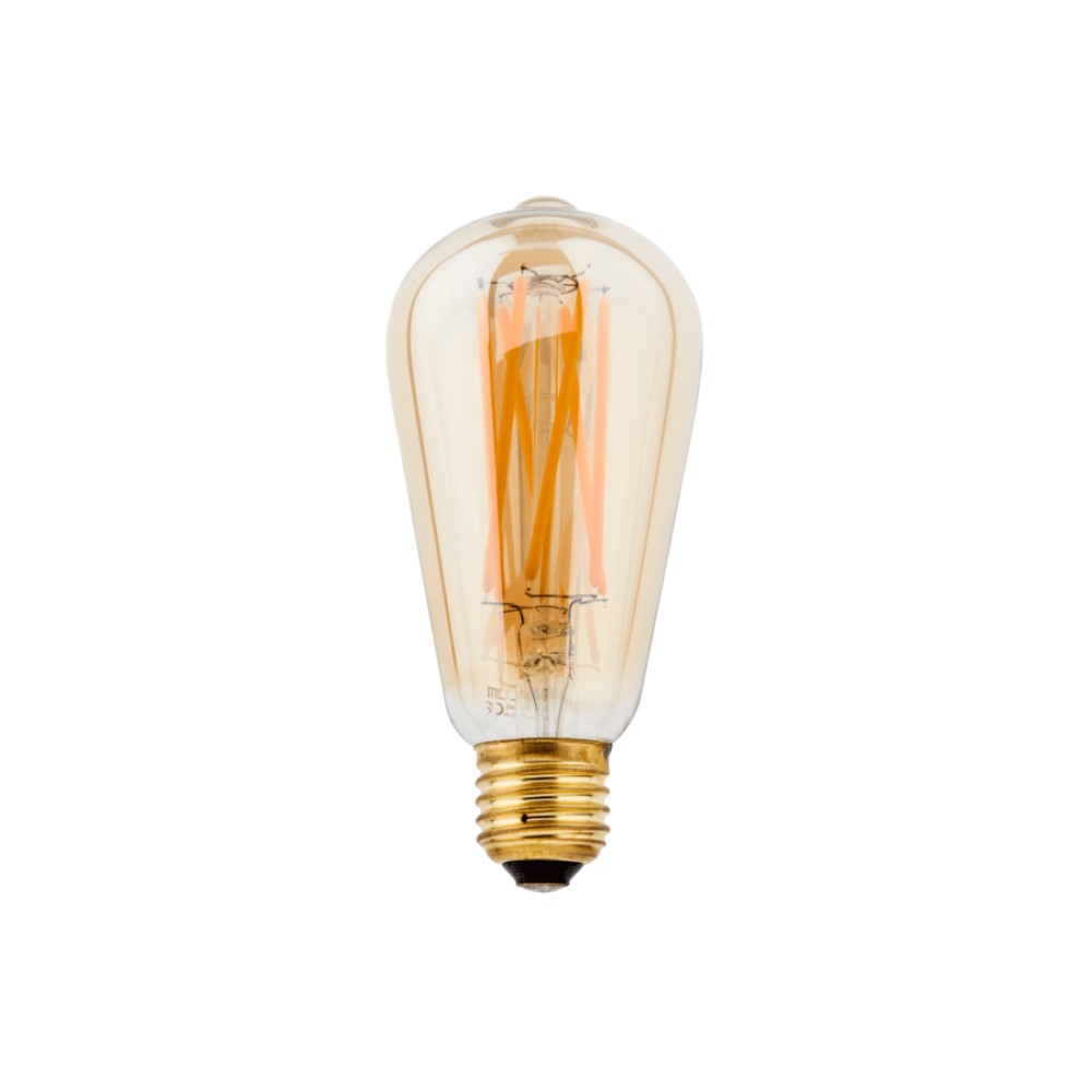 Wever &amp; Ducré LAMP ST64 LED 2200K | E27 | 5.4W | >95 CRI | 532lm | 220-240VAC | 50-60Hz | phase-cut dim | gold tinted glass | LED filament | formasvetila.si
