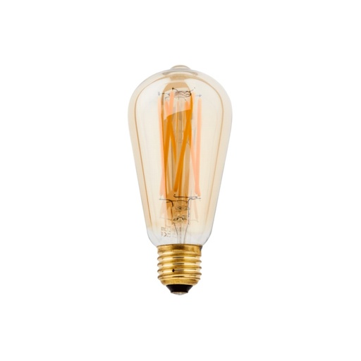 LAMP ST64 LED 2200K | E27 | 5.4W | >95 CRI | 532lm | 220-240VAC | 50-60Hz | phase-cut dim | gold tinted glass | LED filament