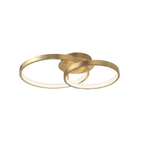 LEON Gold Leaf Aluminium &amp; Acrylic LED 42 Watt 230 Volt 3529Lm 3000K IP20 L: 64 W: 45 H: 14 cm