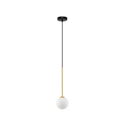 Savoy Satin Gold &amp; Matt Black Metal White Opal Glass