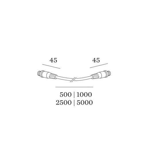 Wever & Ducré 24V PLUG & PLAY SYSTEM EXTENSION CABLE 0.5m | formasvetila.si
